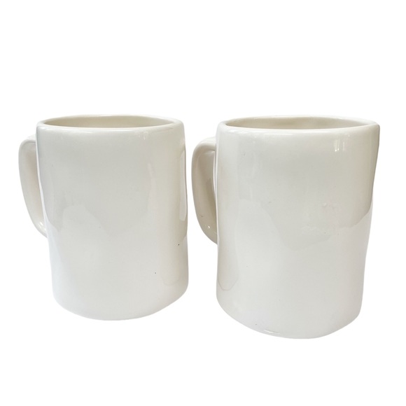 Rae Dunn HAPPY and LAUGH White Ceramic Coffee Mug Set - Picture 5 of 7